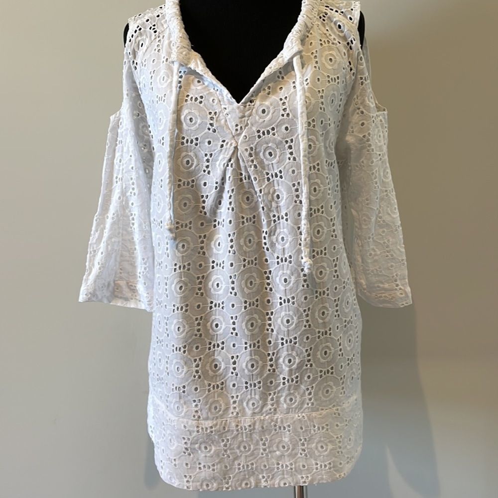 Fun Elaine Turner Cold Shoulder 100% Cotton Tunic!!